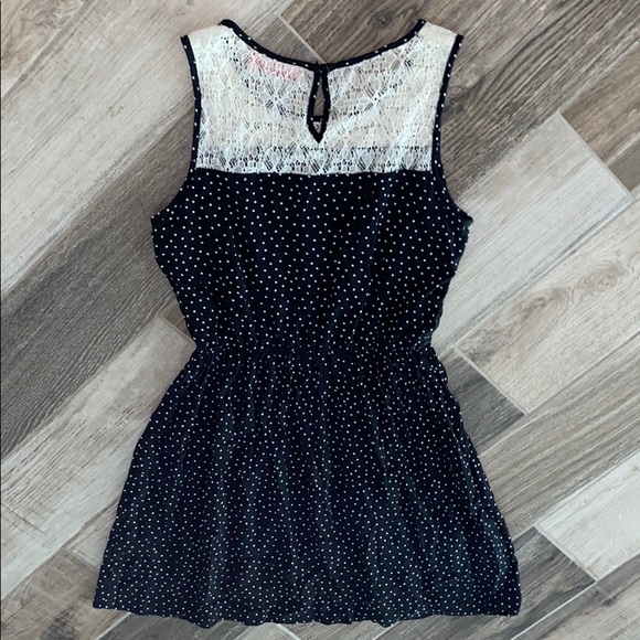 Polkadot and lace summer dress. Elastic waist  S - Picture 4 of 4
